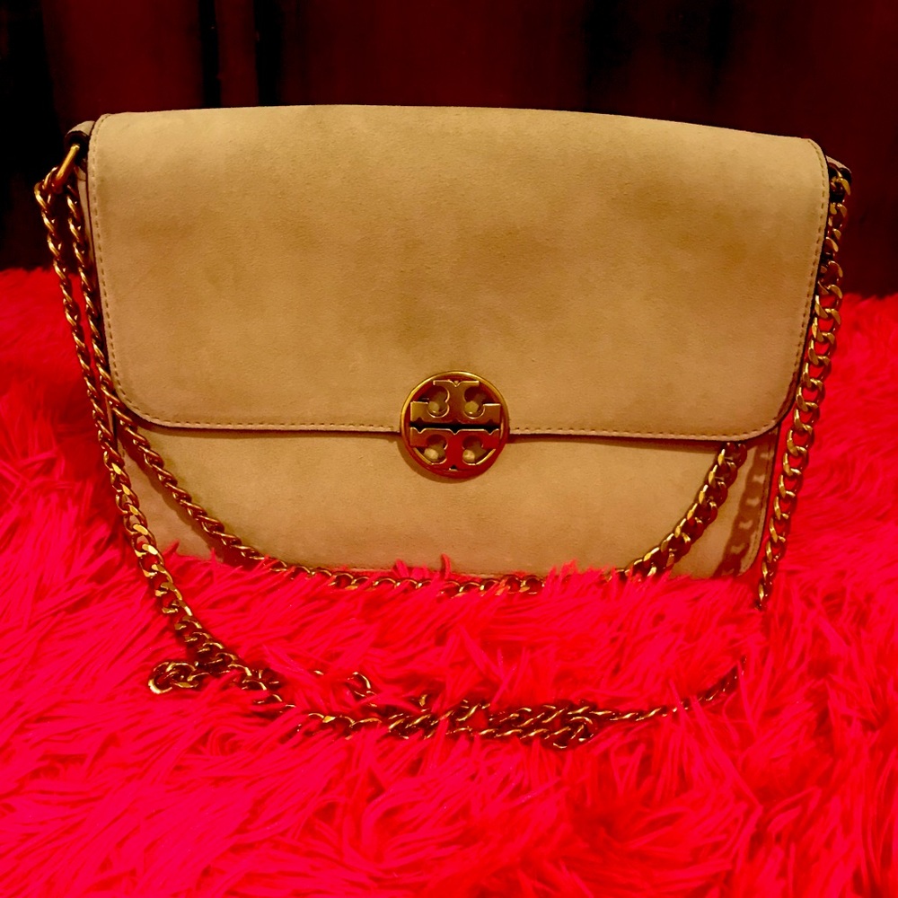 Tory Burch Tan Suede Shoulder or Crossbody